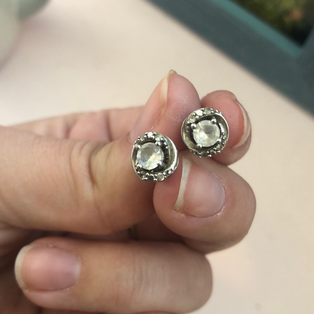 Silver / diamond earrings bought at kay jewelers